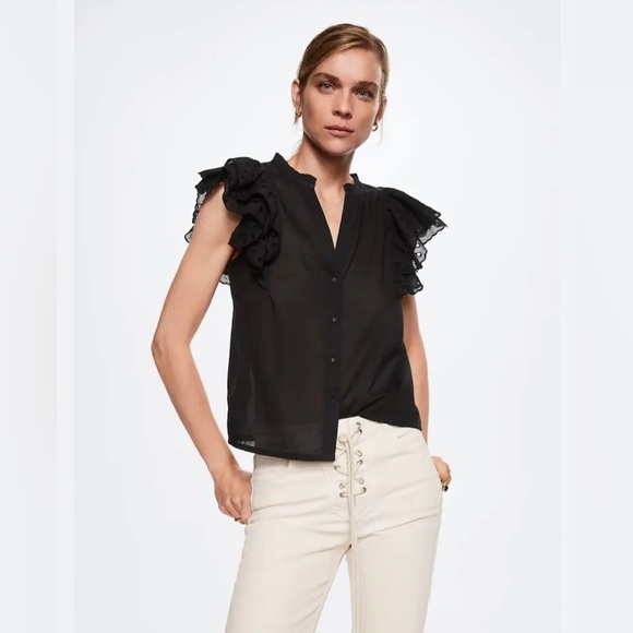 Mango Tops - Mango Cotton blouse with openwork details